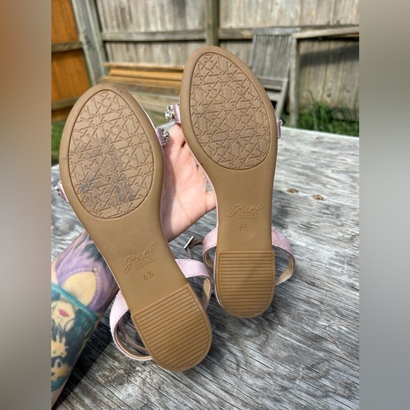 Badgley Mishka Daria Pearl and Crystal Flat Sandals Pastel Pink‎  size 6.5 - Picture 5 of 8